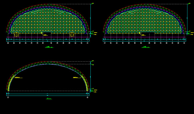 临安跨度110米，拱高35_7米煤棚网架